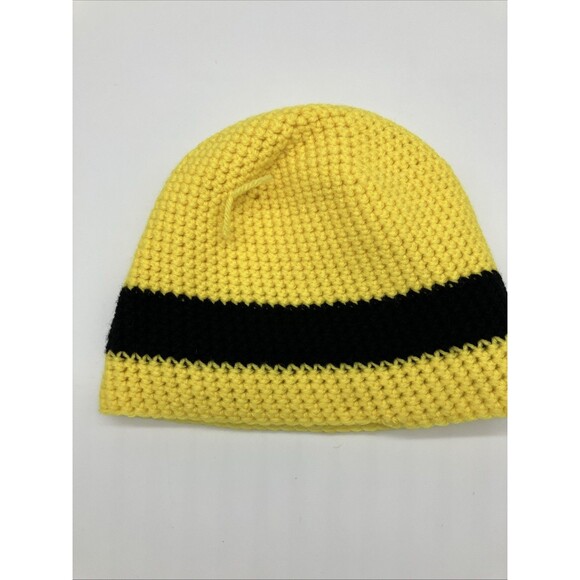 Handmade Crocheted Minion Hat L Child Despicable Me Artisan Beanie Yellow Black - Picture 5 of 7